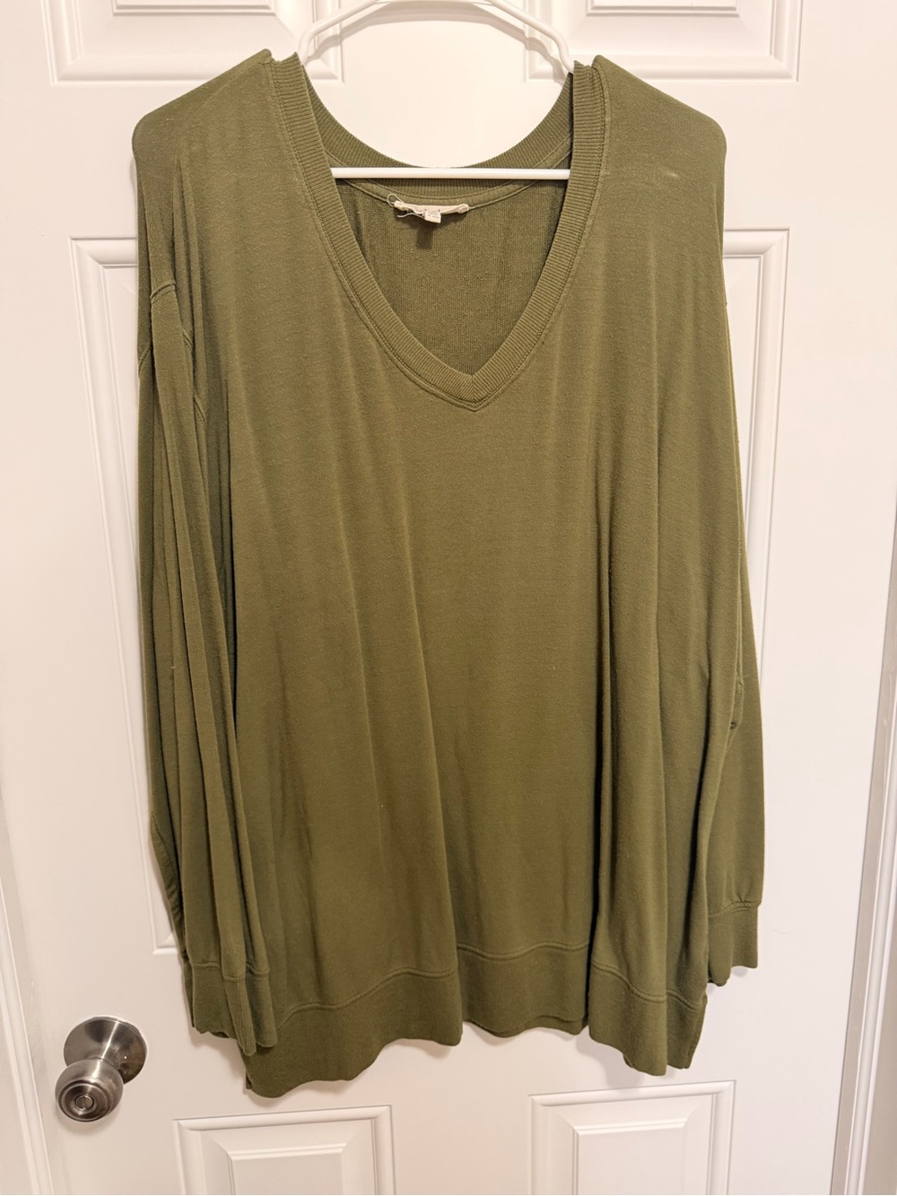 Workshop Republic Clothing Olive V-Neck Lightweight Pullover